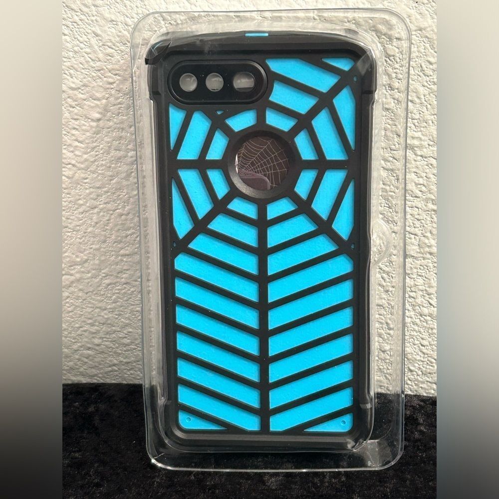 Spider Web iPhone Case - Blue & Black Design - Brand New in Box"